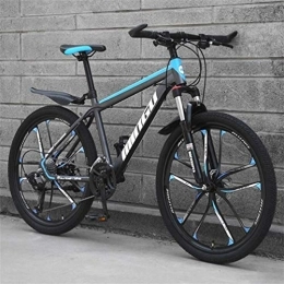 WJSW Bici WJSW Mountain Bike per Adulti Uomo MTB - Bicicletta da Mountain Bike Ammortizzata a Doppia Sospensione (Colore: Nero Blu, Dimensioni: 24 velocità)