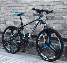 Xiaoyan Country, mountain bike da uomo Hardtail in lega a 24 velocità, doppio disco freno telaio MTB Hardtail Mountain bike con sedile regolabile in acciaio al carbonio, Blu