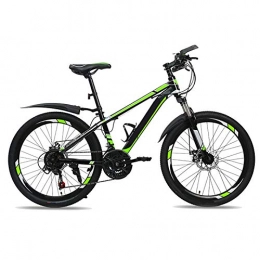 Yunyisujiao Bici Yunyisujiao Mountain Bike, 24 pollici 21 velocità bicicletta a sospensione completa ingranaggi freni a doppio disco mountain bike, bicicletta portatile adulto per uomini e donne (colore : verde)