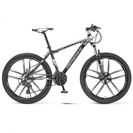 YXFYXF Mountain Bike YXFYXF Dual Sospensione off-Road Mountain Bike, Bicicletta, Bici da Strada Leggera, 10 Ruote da Coltello, 30 velocità, Shock efficiente Abso (Color : Black, Size : 26 Inches)