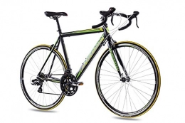 CHRISSON Bicicletas de carretera 28 pulgadas Aluminio Bicicleta de carreras CHRISSON furianer con 14 g Shimano A070 Negro Verde Mate, tamaño 53 cm, tamaño de rueda 28.00 inches