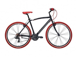 Cicli Adriatica Bicicleta Adriatica - Bicicleta hbrida Boxter RT de hombre con cuadro de aluminio, ruedas de 28 pulgadas, cambios Shimano de 6 velocidades, Hombre, negro mate, 45