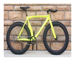 Without logo Bicicleta AFTWLKJ Bicicleta fija del engranaje de la bici grasa bicicletas de aleación de aluminio con cinta multi-color de adulto masculino y femenino estudiantes ( Color : Yellow , Size : 46cm(165cm 175cm) )
