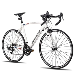 ROCKSHARK Bicicleta Bicicleta de carreras Hiland 700 C, ligera, marco de aluminio, bicicleta de ciudad con 14 velocidades, velocidad de transmisión de 50, 55 y 60 cm, para hombre y mujer