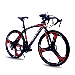 M-YN Bicicleta Bicicleta De Carretera 700c Ruedas 21 Velocidad De Freno De Disco para Hombre O para Mujer Ciclismo De Bicicleta(Color:Negro + Rojo)