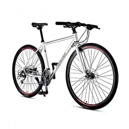 M-YN Bicicleta Bicicleta De Carretera 700c Ruedas 27 Velocidad De Freno De Disco para Hombre O para Mujer Ciclismo De Bicicleta(Color:Plata)