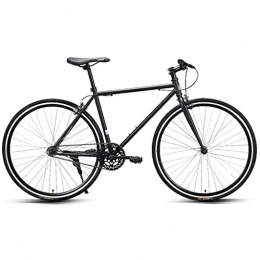 M-YN Bicicleta Bicicleta De Carretera De Una Sola Velocidad, Marco Ligero De Bicicleta De Vía De Fibra De Carbono 700c para Montar A Caballo.(Color:Negro)