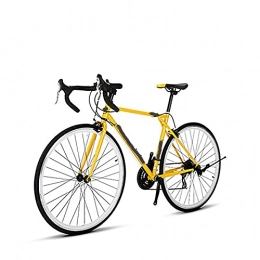 WXXMZY Bicicletas de carretera Bicicleta De Montaña, Horquilla Delantera De 21 Velocidades, Frenos De Doble Disco Para Hombres Y Mujeres, Bicicleta De Montaña Con Cuadro De Acero Al Carbono De Alta Resistencia ( Color : Yellow )