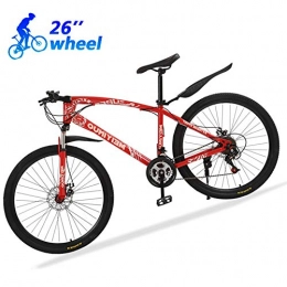 M-TOP Bicicleta Bicicleta Montaña Mujer R26 24 Velocidades Bicicleta de Ruta Specialized de Carbon Acero con Suspensión y Frenos de Disco, Rojo, 30 Spokes