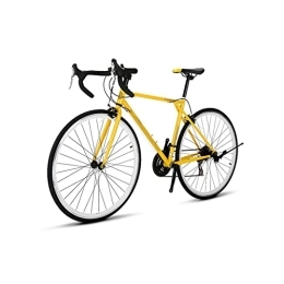  Bicicletas de carretera Bicycles for Adults Road Bicycle Retro Cross-Country Sports Car 21-Speed Bent Handlebar Male and Female Student (Color : Yellow)