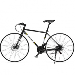 BNMKL Adulto Bicicleta De Carretera, 21 Velocidades Bicicleta con Freno De Disco Doble, Marco De Aluminio 700C Bicicleta De Ciudad,Negro