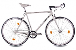 CHRISSON Bicicleta CHRISSON - Bicicleta de 28 pulgadas, vintage, sin pedales, estilo retro, Old Road 1.0, Bullhorn, color blanco, para hombre y mujer, color Blanco, tamao Rahmengrsse: 59cm, tamao de rueda 28.00