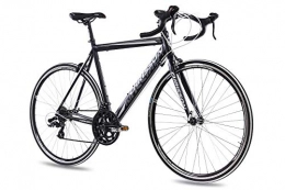 CHRISSON Bicicleta Chrisson - Bicicleta de carretera de 28 pulgadas, color negro, con cambio Shimano Tourney de 14 marchas, para hombre y mujer, tamaño 53 cm, tamaño de rueda 28.00