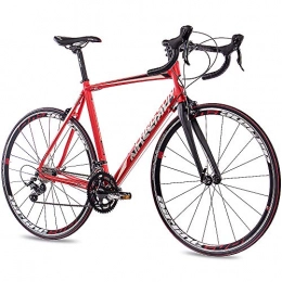 CHRISSON Bicicleta CHRISSON Bicicleta de carretera de 28 pulgadas, Reloader rojo, 56 cm, con cambio Shimano Sora de 18 velocidades, bicicleta de carretera con horquilla de carbono, para hombre y mujer