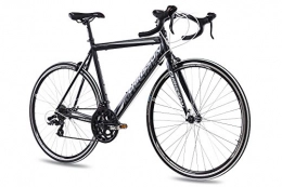 CHRISSON Bicicleta CHRISSON Bicicleta de carretera Furianer de 28 pulgadas, color negro, 59 cm, con cambio Shimano Tourney de 14 velocidades, bicicleta de carretera para hombre y mujer