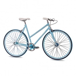 CHRISSON Bicicleta CHRISSON Bicicleta de ciudad para mujer de 28 pulgadas, FGS CrMo Lady azul – Old School con 2 velocidades Kick Shift de Sturmey Archer, bicicleta de ciudad retro para mujeres con cambio de contrapedal