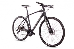 CHRISSON Bicicleta CHRISSON Bicicleta Gravel Urban Two de 28 pulgadas, color negro mate, 52 cm, con cambio Shimano Sora de 18 velocidades, bicicleta de cross para hombre y mujer