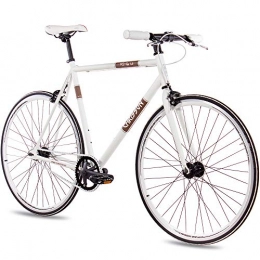 CHRISSON Bicicletas de carretera CHRISSON FG Flat 1.0 - Bicicleta de 28 Pulgadas, Estilo Vintage, Color Blanco, tamao 56 cm, tamao de Rueda 28.00