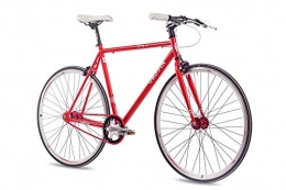 CHRISSON Bicicleta CHRISSON FG Flat 1.0 - Bicicleta de 28 Pulgadas para Hombre y Mujer, Color Rojo, tamao 56 cm, tamao de Rueda 28.00