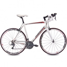 CHRISSON Bicicletas de carretera CHRISSON RELOADER - Bicicleta de carreras (28 pulgadas, 24 marchas Shimano Claris Carbon y horquilla Shimano), color blanco y rojo, tamao 56 cm (Sw 11)