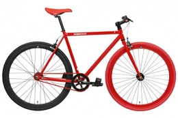 FabricBike Bicicletas de carretera FabricBike- Bicicleta Fixie Blanca, piñon Fijo, Single Speed, Cuadro Hi-Ten Acero, 10Kg (S-49cm, Red & Matte Black 2.0)