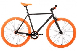 FabricBike Bicicletas de carretera FabricBike- Bicicleta Fixie, piñon Fijo, Single Speed, Cuadro Hi-Ten Acero, 10, 45 kg. (Talla M) (S-49cm, Matte Black & Orange)