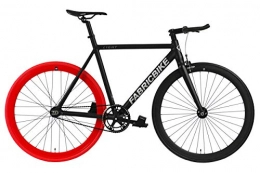 FabricBike Bicicletas de carretera FabricBike Light - Bicicleta Fixed, Fixie, Single Speed, Cuadro y Horquilla Aluminio, Ruedas 28", 4 Colores, 3 Tallas, 9.45 kg Aprox. (Light Black & Red 2.0, L-58cm)