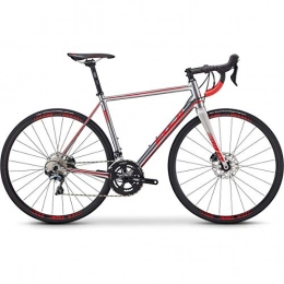 Fuji Bicicleta Fuji Roubaix 1.3 Disc Road Bike 2019 - Bicicleta de carretera (49 cm, 700 c), color plateado y rojo