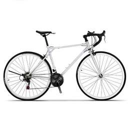 HLMIN-Bicicletas 21 Velocidad De Acero con Alto Contenido De Carbono Carretera Bicicleta Deportiva Ocio Material Sinttico 700c (Color : White, Size : 21Speed)