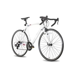 IEASE Bicicleta IEASEzxc Bicycle 2 Colores de 14 velocidades Frenos de Aluminio Delantero y Trasero sin Choque Bicicletas de Bicicleta de Carretera (Color : White)