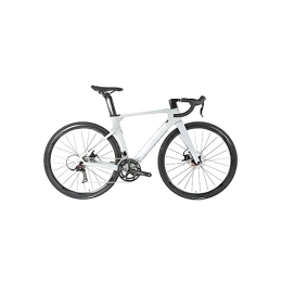 IEASE  IEASEzxc Bicycle Marco DE Carbono DE BIQUETA DE LA REGACIÓN 22 Velocidad a través del Eje 12 * 142 mm Disc Freno Fibra de Carbono Bicicleta de Carretera (Color : White, Size : 48cm)