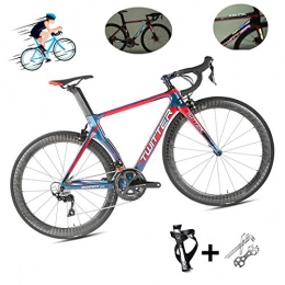 LICHUXIN Bicicleta LICHUXIN Camino de la Bici, de Peso Ligero de Fibra de Carbono 18K 22-700C Velocidad Uniforme Velocidad neumático de Carreras de Coches, Color Reflectante Logo, Apto para Urban Viento Racing, 1, 50cm