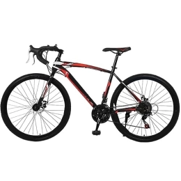 LOKQIHTHS Road Bike 21 Speed Gears Bicicleta Dual Disc Brake Bike,Rojo