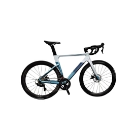 TABKER Bicicleta TABKER Bicicleta de carretera con marco de fibra de carbono, freno de disco hidráulico completo para adultos, bicicleta de carbono completo de 22 velocidades (color: azul, tamaño: L)