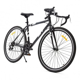 VIRIBUS Bicicleta de Carretera 27.5’’ para Adultos Bicicleta de Gravel de 21 Velocidades con Doble Freno en V Bicicleta de Carretera de Acero de Alto Carbono para Hombres y Mujeres