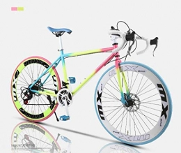 ZHJBD Bicicleta Worth having - Bicicleta de carretera, bicicletas de 24 pulgadas de 24 pulgadas, freno de disco doble, marco de acero de alto carbono, carreras de bicicletas de carretera, hombres y mujeres adultos