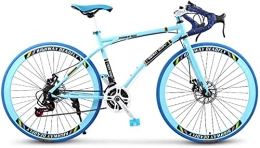 ZHJBD Bicicleta Worth having - Bicicleta de carretera, bicicletas de 26 pulgadas de 24 pulgadas, freno de doble disco, marco de acero de alto carbono, carreras de bicicletas de carretera, solo hombres y mujeres solo