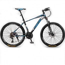 BNMKL Bicicletas de montaña 24 / 26 / 27, 2 Pulgadas Bicicleta De Montaña 24 / 27 Velocidad Suspension Delantera Bicicleta Montaña MTB para Hombres / Mujeres, Black Blue, 24In 24Speed