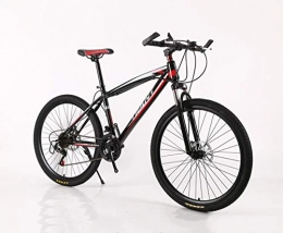 ZWR Bicicleta 24 / 26 pulgadas Mountain Bike MTB con freno de disco, bicicleta para hombres y mujeres, 21 / 24 / 27 / 30 velocidades Shimano, color rojo, tamaño 24inch 24 Speed