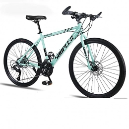 WSS Bicicleta 26 pulgadas bicicleta mecánico freno adecuado para estudiantes adultos y hombres bicicleta de montaña de campo travieso-azul claro 21 velocidades