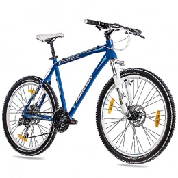 CHRISSON Bicicleta 26pulgadas MTB Mountain Bike CHRISSON Cutter 1.0aluminio con 24g acera Azul Mate, color , tamao 53 cm (Sw 73), tamao de rueda 26.00 inches