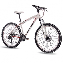 CHRISSON Bicicleta 66.04 cm aluminio bicicleta de montaña bicicleta CHRISSON ALTERO 2.0 unisex con 24 G Deore 2 x blanco de disco Hidr