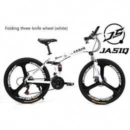 A&ZMYOU Bicicleta de montaña Plegable Bicicleta de montaña Estudiante Adulto Velocidad Coche (Color : Blanco, Edicin : Folding Three-Knife Wheel)