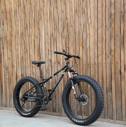 AISHFP Bicicleta Adulto Fat Tire Bicicletas de montaña, Bicicletas de Doble Freno de Disco / Crucero, Playa de Motos de Nieve de Bicicletas, de 24 Pulgadas de aleacin de Aluminio Ruedas, Negro, 7 Speed