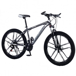 AZXV Bicicleta Adultos Montaña Bicicleta de montaña Acero de Alto Carbono Suspensión Completa Bicis Freno de Disco Doble mecánico, 21 / 24 / 7 27 Velocidad, Ruedas de 6 Pulgadas de 6 Black Grey-24