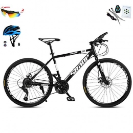 AI-QX Bicicletas de montaña AI-QX 26" - Bicicleta BTT de montaña para Hombre, 30 velocidades, Cuadro Aluminio, Frenos V-Brake, Negro