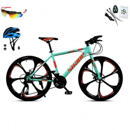 AI-QX Bicicleta AI-QX Bicicleta de montaña Hardtail de 26", con Cambio 30 Marchas, Bicicleta de montaña, ciclocross, Horquilla de suspensin, Frenos de Disco mecnicos, Verde