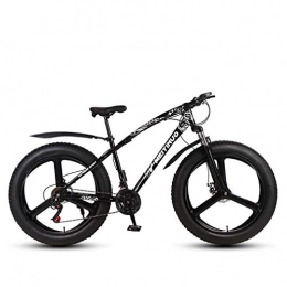 AISHFP Bicicleta AISHFP Bicicleta de montaña para Adultos Fat Tire, Bicicletas de Nieve de Velocidad Variable, Ruedas integradas de aleación de magnesio de 26 Pulgadas, Negro, 24 Speed