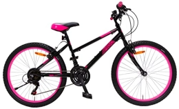 amiGO Bicicletas de montaña Amigo Power – Bicicleta de montaña para niña – 26 pulgadas – Shimano 18 velocidades – adecuado a partir de 150 cm – con freno de mano y soporte – negro / rosa