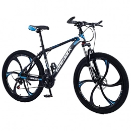 AZXV Bicicleta AZXV Bicicleta de montaña Bicicleta de Acero Altos de Carbono MTB Bicicleta, Freno de Disco de Doble Horquilla Delantero de la suspensión Completa, Velocidad de 21 / 24 / 2 Black Blue-27